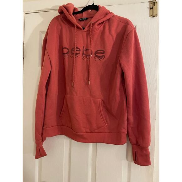 BeBe Pink Y2K Pullover sparkly hoodie size Large - Picture 2 of 8